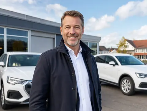 Verkäufer aus Nesse-Apfelstädt mit dem verkauften Fahrzeug